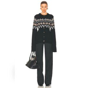 KHAITE Suzette Fair-Isle Cashmere-Blend Cardigan endource
